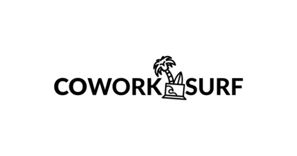 Coworksurf logo, coliving and coworking at surf destinations