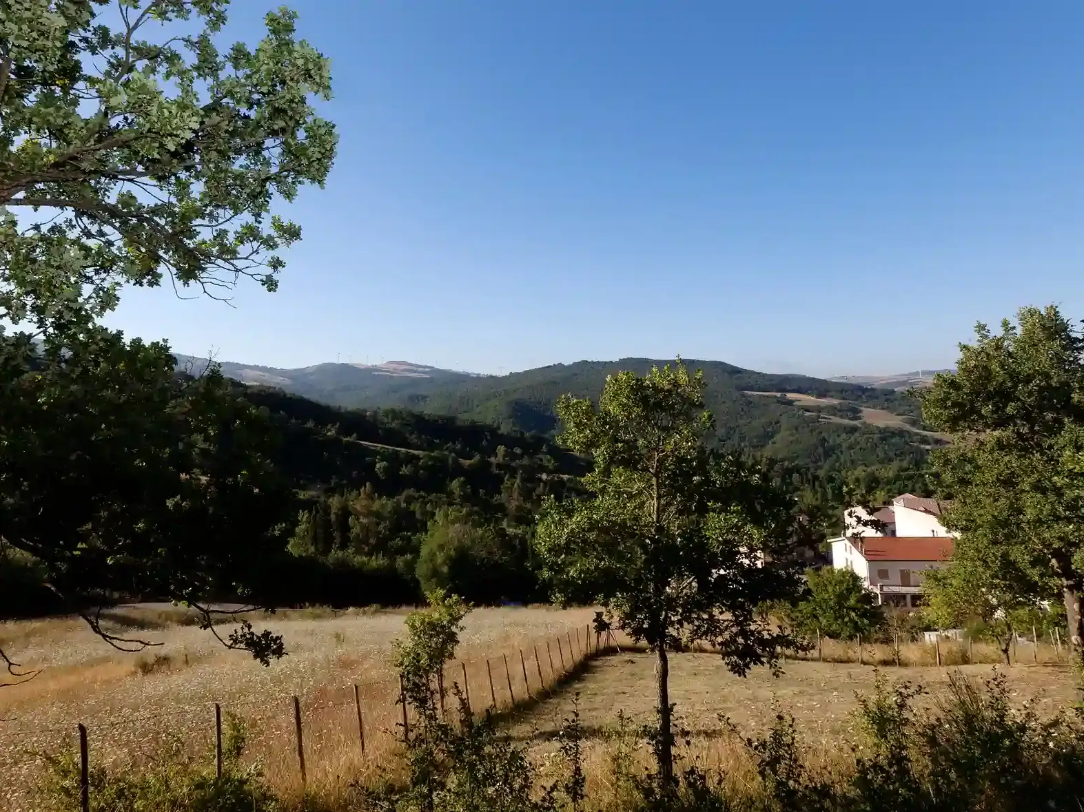 View over the Monti Dauni mountains from the land behind La Vita Sukha in Roseto Valfortore
