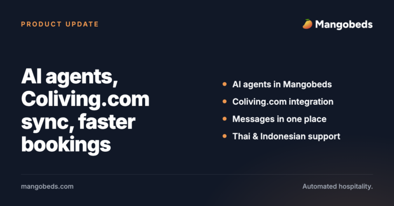 New release: AI assistant, Coliving.com sync, and a faster booking flow