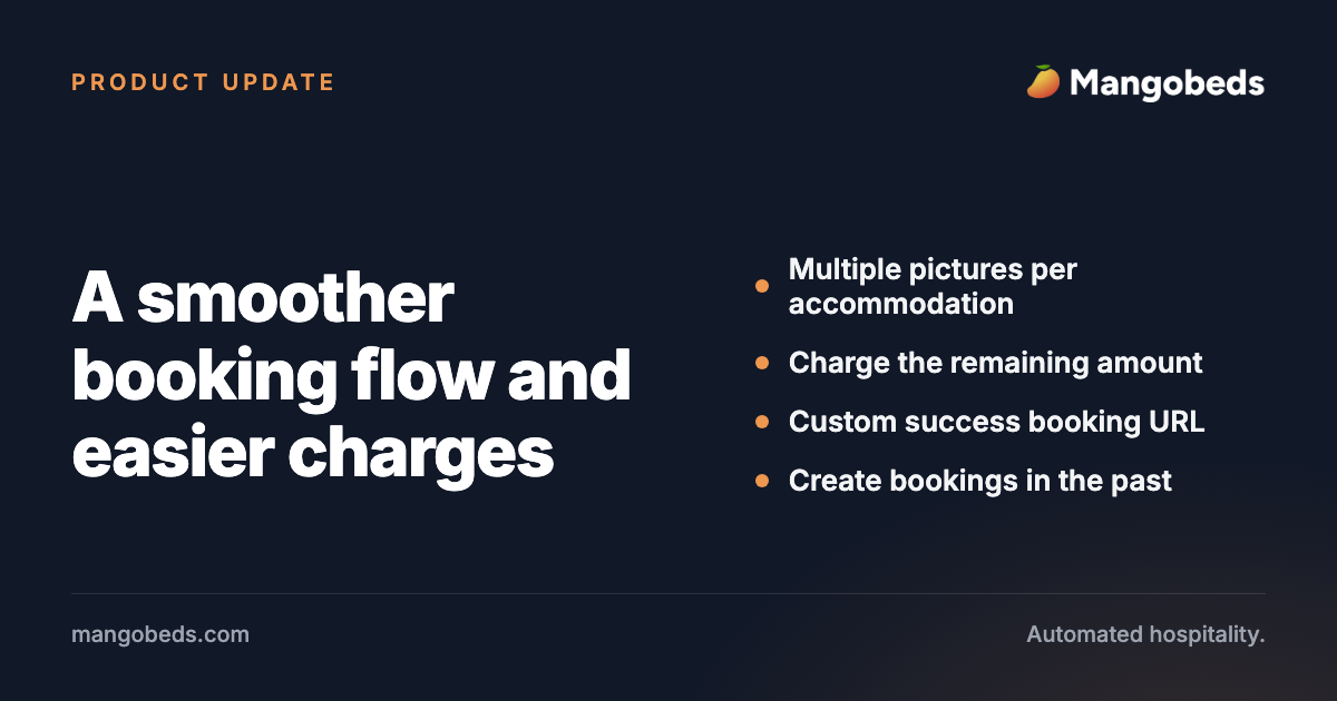 Booking flow and Charge improvements