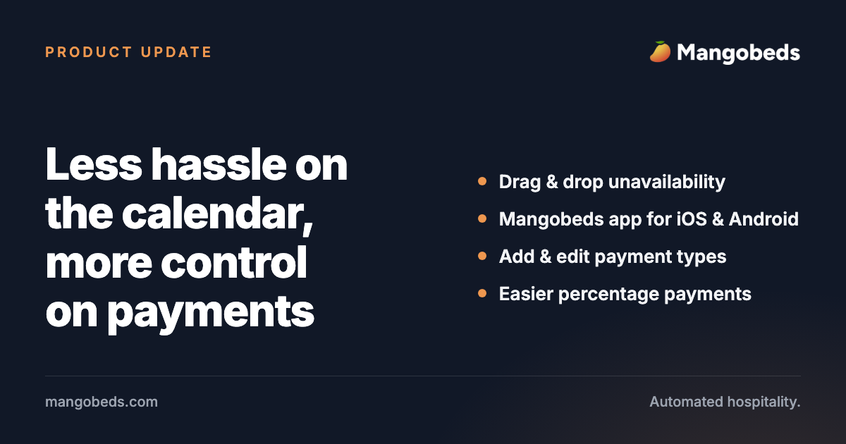 Less hassle on the calendar, more control on payments